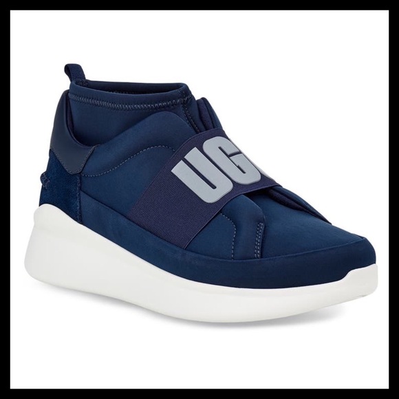 UGG  Neutra Sock Sneaker Leather Navy - Picture 3 of 9
